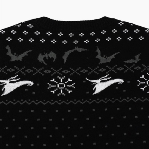 2X Nightmare Before Christmas Jack and Sally on Hill Intarsia Holiday Sweater - Picture 6 of 6